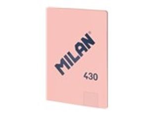 Milan 430 Since 1918 - Cuaderno - Encolado - A5 (148 x 210 mm) - 48 hojas / 96 páginas - a rayas - rosa - cartón