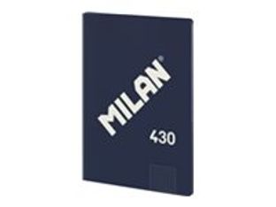Milan 430 Since 1918 - Cuaderno - Encolado - A5 (148 x 210 mm) - 48 hojas / 96 páginas - cuadriculado - azul - cartón