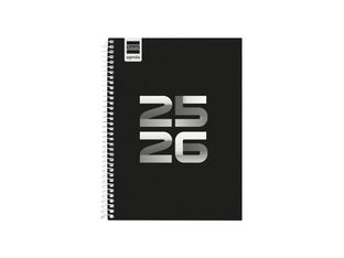 Agenda escolar espiral Cool 1/4 SVH 25-26 Negra 155x212