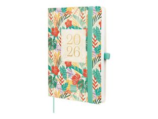 Finocam Capri - Agenda - 2025 - 2026 - semana vista - F4 - 118 x 168 mm - jungla - poliuretano (PU)