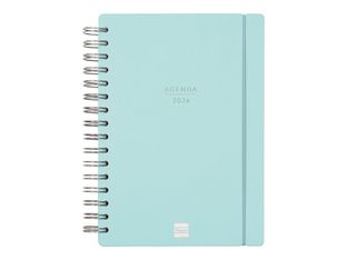 Finocam Haiku - Agenda - 2025 - 2026 - semana vista - encuadernado de alambre - E10 - 155 x 212 mm - azul - cartón recubierto con película