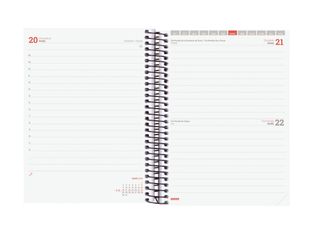 Finocam Espir - Agenda - 2025 - 2026 - día página - encuadernado espiral - E10 - 155 x 212 mm - negro - polipropileno (PP)