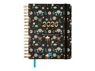 Finocam Vitae - Agenda - 2025 - 2026 - semana vista - encuadernado de alambre - 4° - 155 x 217 mm - Vivint moments únics - negro - cartón recubierto con película