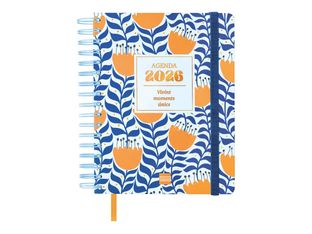 Finocam Vitae - Agenda - 2025 - 2026 - semana vista - encuadernado de alambre - 4° - 155 x 217 mm - Vivint moments únics - azul - cartón recubierto con película