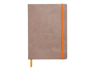 Rhodiarama - Cahier de notes - lien parfait - A5 (148 x 210 mm) - 80 feuilles / 160 pages - papier ivoire - petits carreaux - couverture taupe