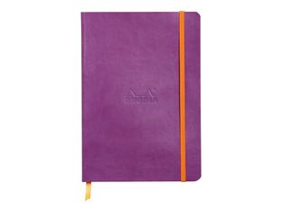 Rhodiarama - Cahier de notes - lien parfait - A5 (148 x 210 mm) - 80 feuilles / 160 pages - papier ivoire - petits carreaux - couverture violette