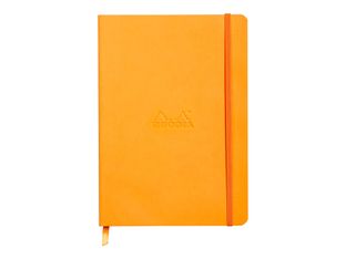Rhodiarama - Cahier de notes - lien parfait - A5 (148 x 210 mm) - 80 feuilles / 160 pages - papier ivoire - petits carreaux - couverture orange