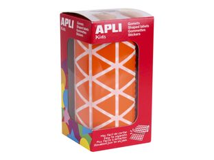 APLI kids - Adhésif décoratif - 2832 pièces - triangulaire - 20 x 20 x 20 mm - 59 feuilles - orange - permanent - papier