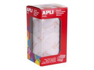 APLI kids - Rouleau adhésif - 2832 pièces - triangulaire - 20 x 20 x 20 mm - 59 feuilles - blanc - permanent