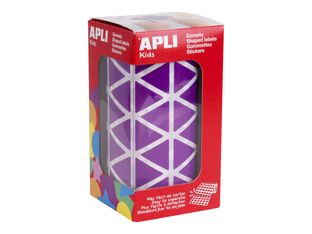 APLI kids - Adhésif décoratif - 2832 pièces - triangulaire - 20 x 20 x 20 mm - 59 feuilles - lilas - permanent - papier
