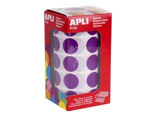 APLI kids - Adhésif décoratif - 1770 pièces - rond - 20 mm diameter - 59 feuilles - lilas - permanent - papier