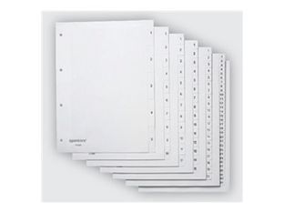 Quantore - Intercalaire - 12 positions - pré-imprimé : 1-12 - A4 (210 x 297 mm) - à onglets - ivoire