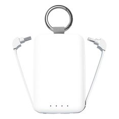 Jaym - Powerbank / batterie de secours rechargeable - porte clé - 4000 mAh  - blanc