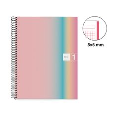 Miquelrius Notebook design Aurora - Cahier à spirale - A5 - 80 feuilles - petits carreaux (5x5 mm) - west bay