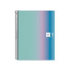 Miquelrius Notebook design Aurora - Cahier à spirale - A5 - 80 feuilles - petits carreaux (5x5 mm) - santorini