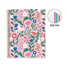 Miquelrius Notebook design Lifestyle - Cahier à spirale - A4 - 100 feuilles - petits carreaux (5x5 mm) - tropical foodie
