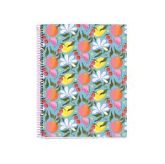 Miquelrius Notebook design Lifestyle - Cahier à spirale - A4 - 100 feuilles - petits carreaux (5x5 mm) - floral happy fruits