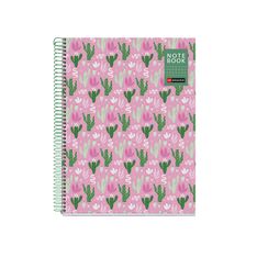 Miquelrius Notebook design Natura - Cahier à spirale - A5 - 80 feuilles - petits carreaux (5x5 mm) - cactus