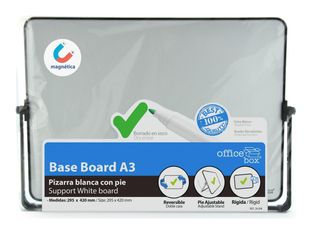 Office Box A3 - Pizarra blanca - con atril - 420 x 295 mm - polietileno (PET) - magnético - reversible - extra blanco