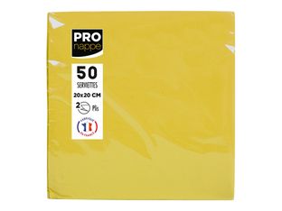 Pronappe - Serviette - Taille 20 x 20 cm - jetable - jaune (pack de 50)