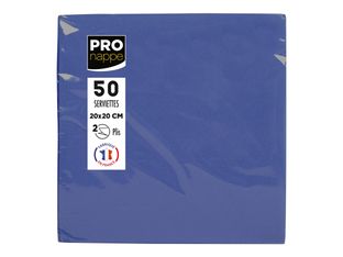 Pronappe - Serviette - Taille 20 x 20 cm - jetable - bleu marine (pack de 50)
