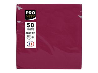 Pronappe - Serviette - Taille 20 x 20 cm - jetable - bordeaux (pack de 50)