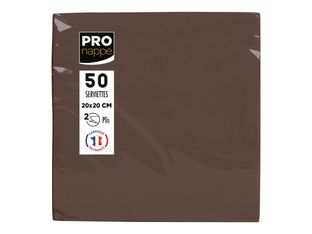 Pronappe - Serviette - Taille 20 x 20 cm - jetable - chocolat (pack de 50)