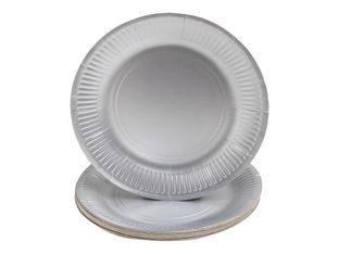 Pronappe - Assiette - 23 cm - rond - jetable - argent