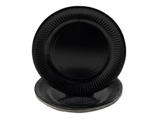 Pronappe - Assiette - Taille 23 cm diameter - rond - jetable - noir (pack de 20)