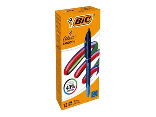 BIC 4 Colours Smooth - Bolígrafo de 4 colores - azul, verde, negro, rojo - 1 mm - medio - replegable