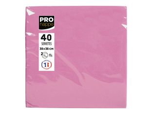 Pronappe - Serviette - Taille 38 x 38 cm - jetable - rose poudré (pack de 40)