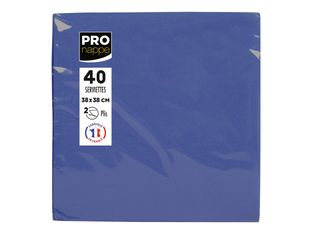 Pronappe - Serviette - Taille 38 x 38 cm - jetable - bleu marine (pack de 40)