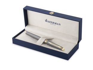Waterman Hémisphère - Roller pointe fine - métallique gris - encre noire 
