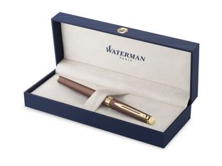 Waterman Hémisphère - Roller pointe fine - métallique rouge cuivre - encre noire