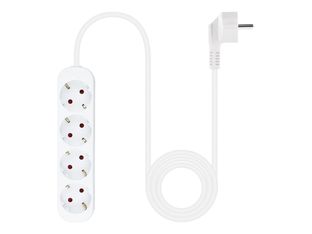 Nanocable - Regleta de enchufes (montable en superficie) - 3680 vatios - input: CEE 7/4 - conectores de salida: 4 (4 CEE 7/3) - 1.4 m cable - blanco