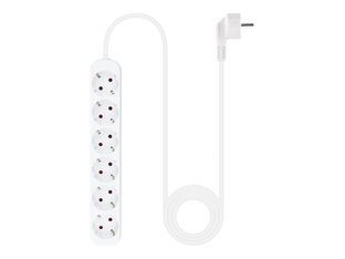Nanocable - Regleta de enchufes (montable en pared / montable en superficie) - 3680 vatios - input: CEE 7/4 - conectores de salida: 6 (6 x alimentación CEE 7/3) - 1.4 m cable - blanco