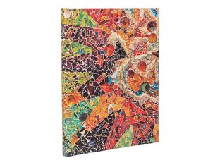 PAPERBLANKS GAUDI'S MOSAICS - Carnet couverture rigide - ultra 180 x 230 mm - 144 pages unies ivoire - Le Soleil de Gaudi orange