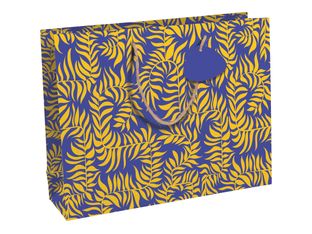 Clairefontaine Liwa - Sac shopping 37,3 x 11,8 x 27,5 cm - indéchirable - feuilles - bleu