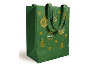 Logistipack - Sac cadeau - 18 cm x 10 cm x 23 cm - vert, impression dorée