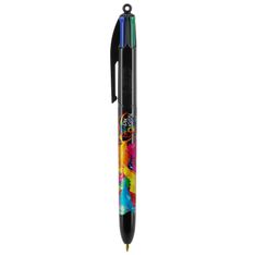 BIC 4 Couleurs Original - Stylo à bille 4 couleurs (rouge, bleu, vert, noir) - décors hydro noir