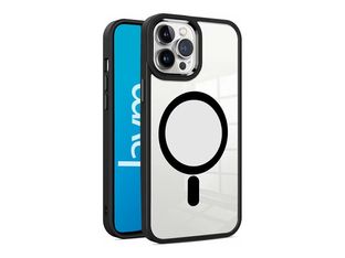 JAYM - Coque de protection pour téléphone portable - compatibilité avec MagSafe - polyuréthanne thermoplastique (TPU) - noir