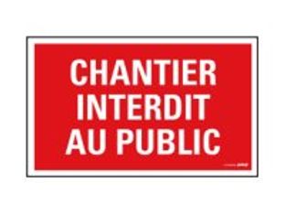 Pickup - Panneau chantier interdit au public - rectangulaire - 330 x 200 mm