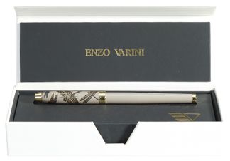 Plume ENZO VARINI "Taormina XL Bugs" motifs libellules coloris gris 