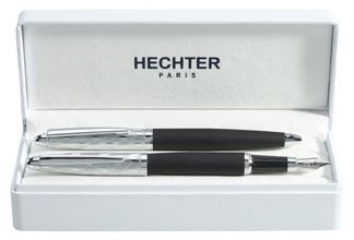 Parure bille + plume HECHTER PARIS "Alliance Quadrillage" coloris noir