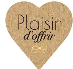Plaisir d’Offrir – 500 étiquettes autocollantes cœur kraft 37 x 37 mm – rouleau pratique