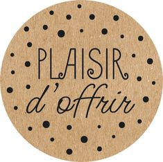 Plaisir d’Offrir – 500 étiquettes rondes autocollantes kraft à pois noirs – rouleau pratique