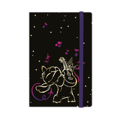 Carnet A5 Stitch Gold Motif 2 – 80 pages lignées, rabat élastique, couverture molletonnée