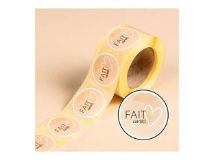 Avery - 500 Etiquettes Fait avec Amour - Adhésif décoratif - rond - 35 mm diametre - papier