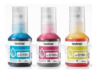 Brother BTD180- Pack de 3 - jaune, cyan, magenta - recharge d'encre originale