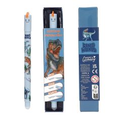 Depesche Vertrieb Dino World Collection - Stylo effaçable - dinosaure - encre gel - avec gomme